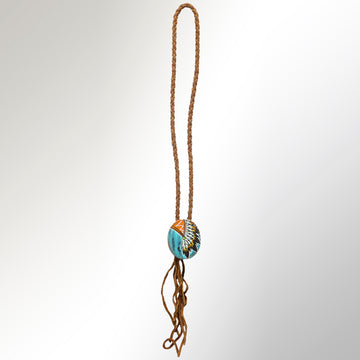 American Darling ADJWM101C Hand Painted Braided Genuine Leather Jewelry Necklace